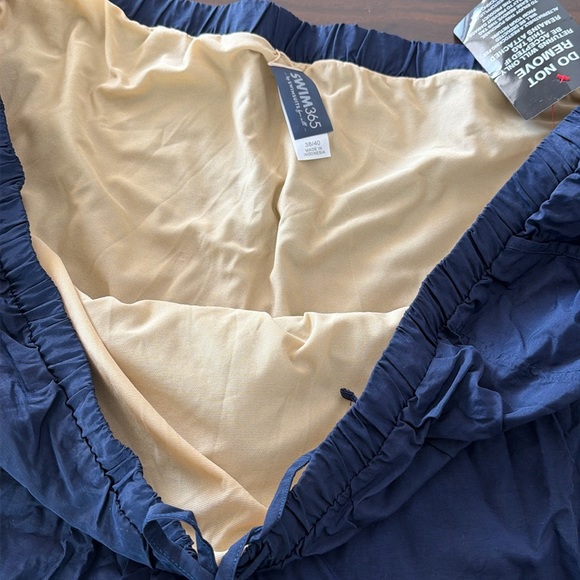 Nwt Taslon Coverup Swim Shorts Bottom with brief Swimsuits For All navy 6X 38 40 - Picture 2 of 3